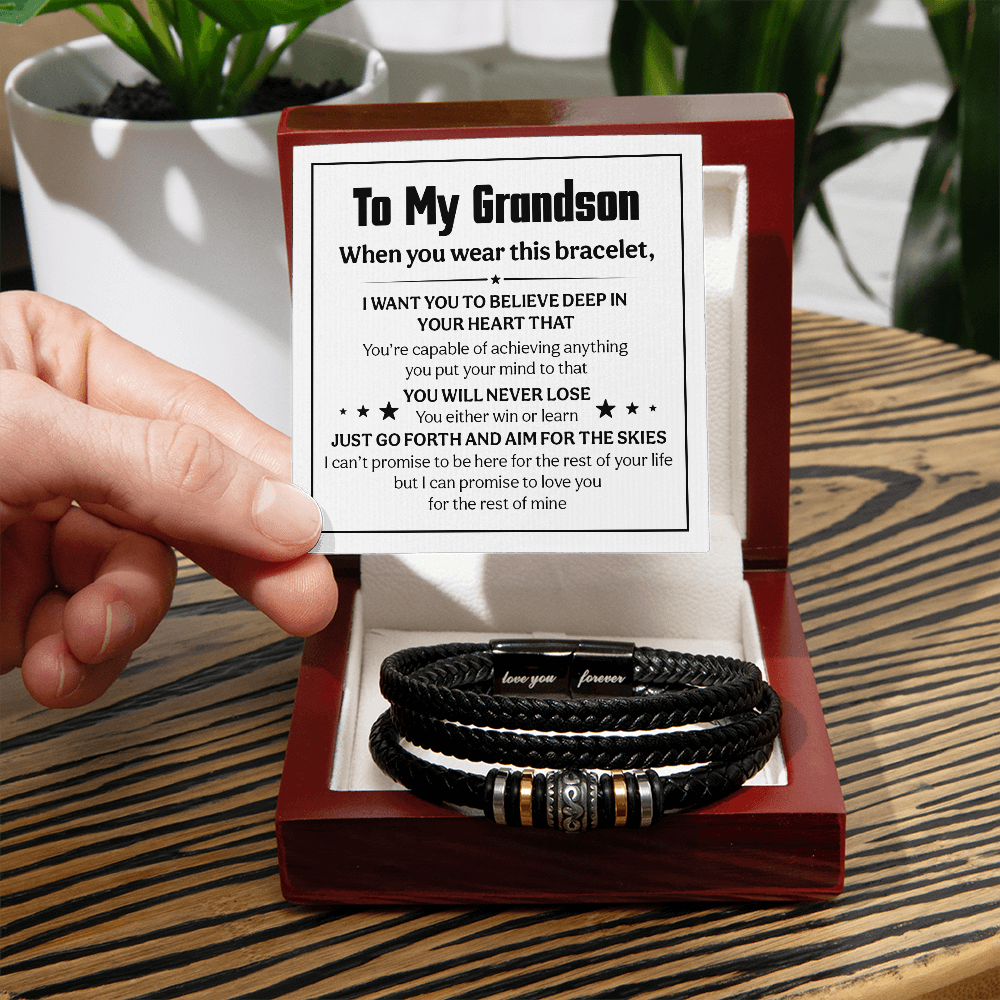 Love You Forever To My Grandson Bracelet Believe Deep