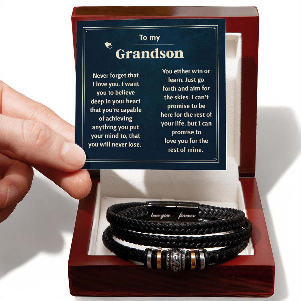 Love You Forever To My Grandson Bracelet Never Forget