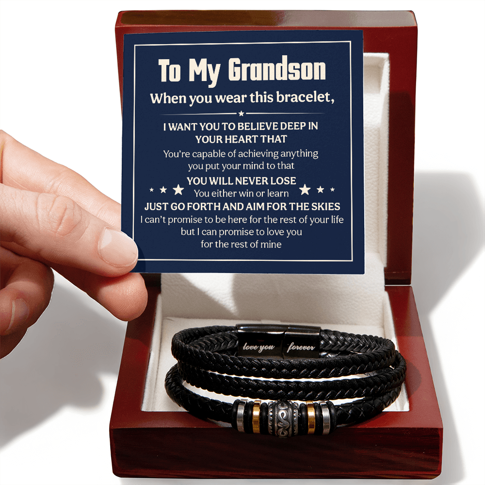 Love You Forever To My Grandson Bracelet Will Never Lose