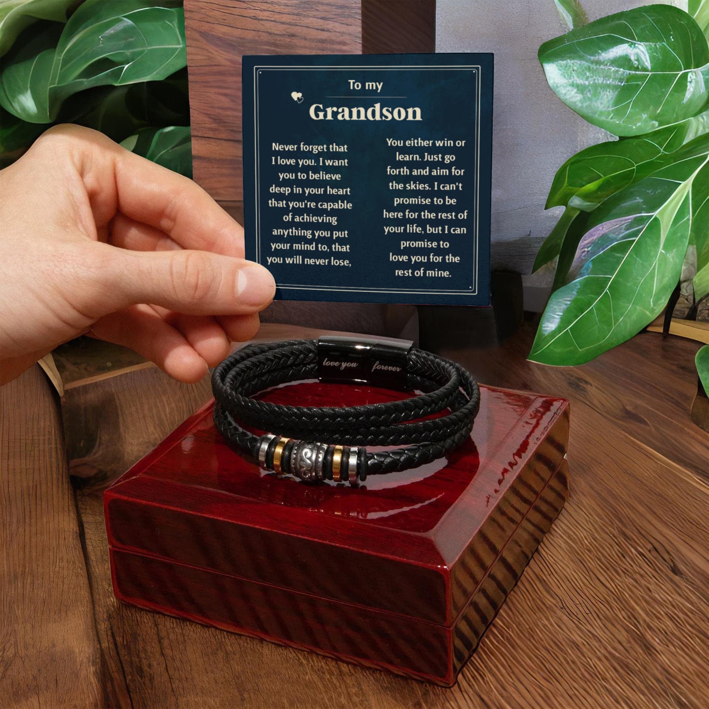 Love You Forever To My Grandson Bracelet Never Forget
