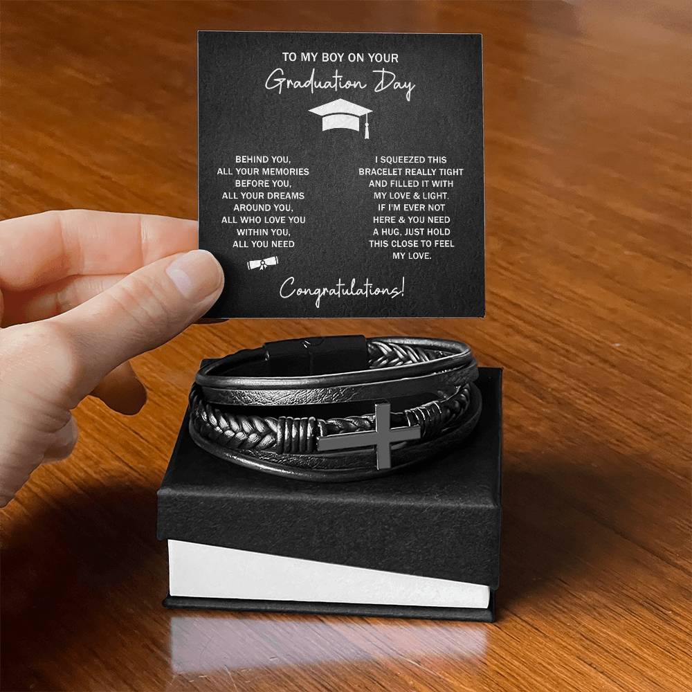 TO MY BOY GRADUATION DREAMS CROSS BRACELET