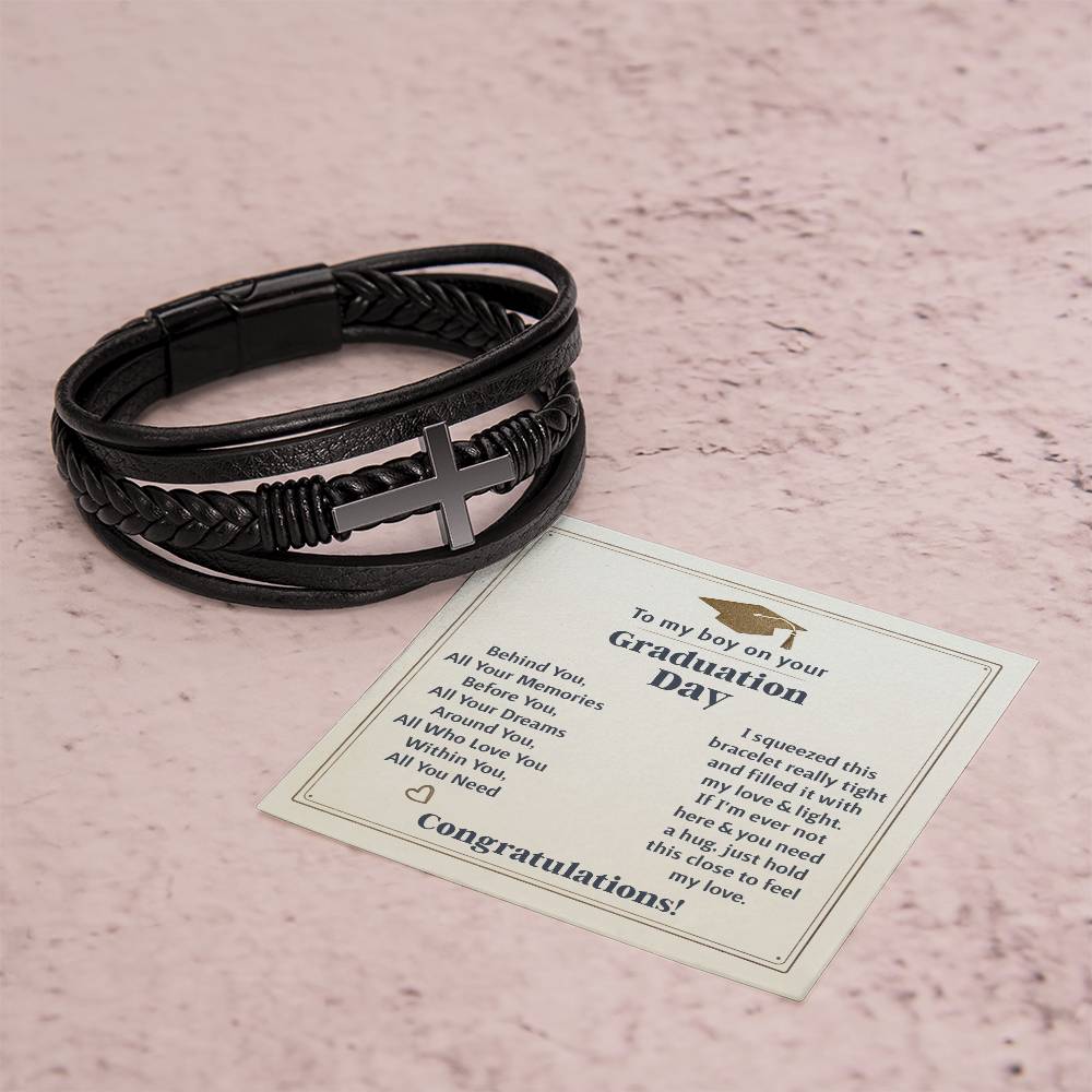 TO MY BOY GRADUATION MEMORIES CROSS BRACELET