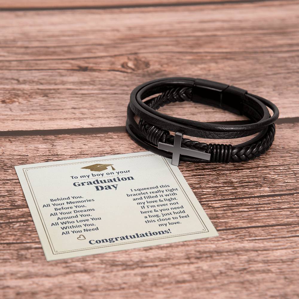 TO MY BOY GRADUATION MEMORIES CROSS BRACELET