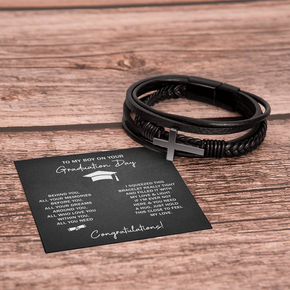 TO MY BOY GRADUATION DREAMS CROSS BRACELET