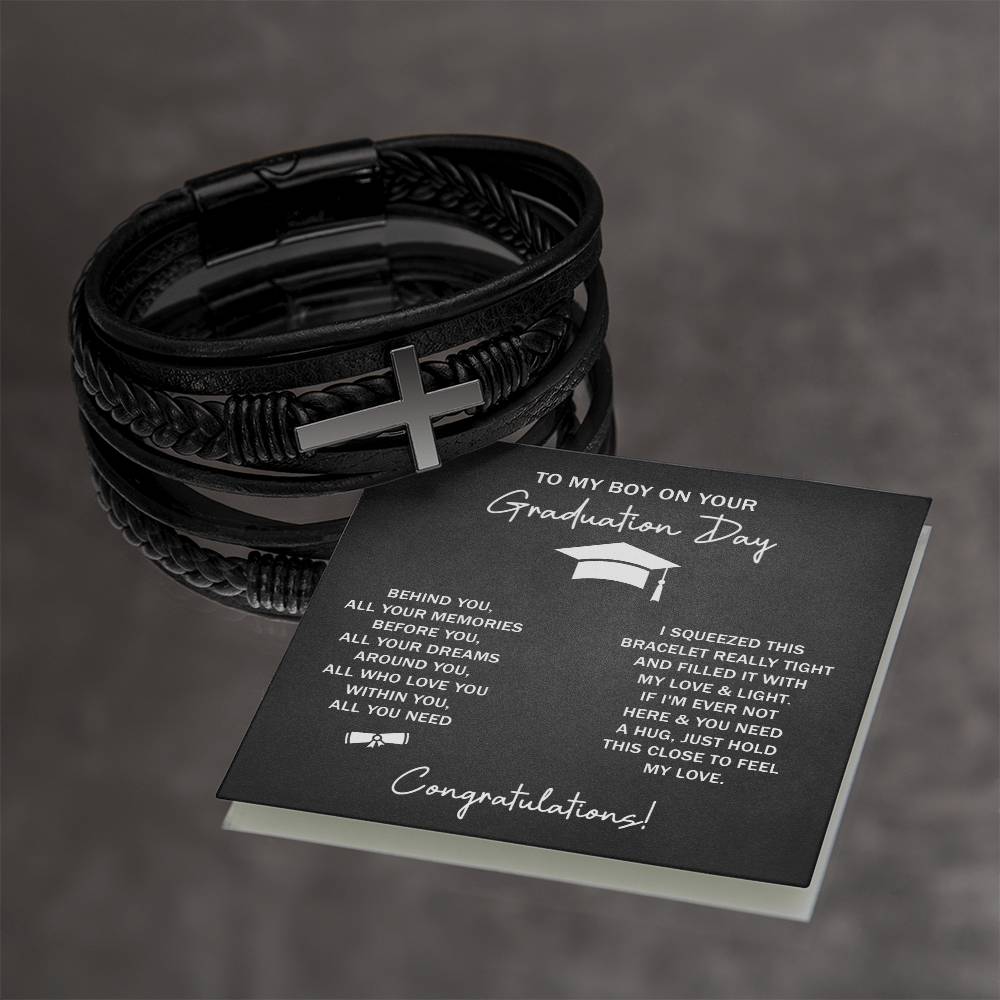 TO MY BOY GRADUATION DREAMS CROSS BRACELET