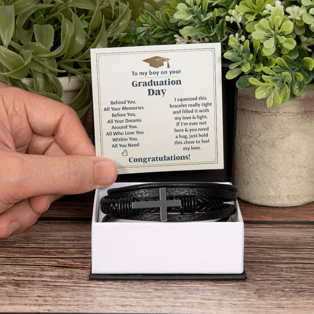 TO MY BOY GRADUATION MEMORIES CROSS BRACELET