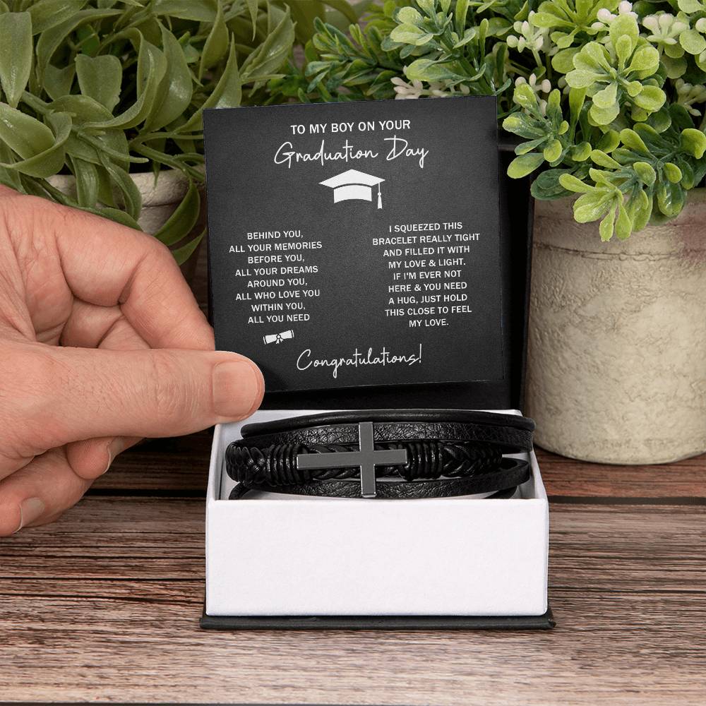 TO MY BOY GRADUATION DREAMS CROSS BRACELET