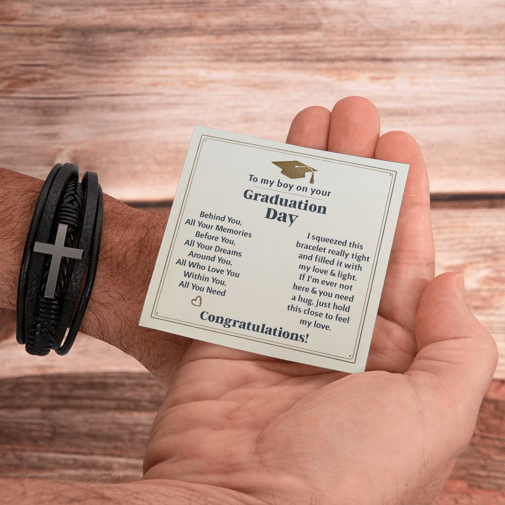 TO MY BOY GRADUATION MEMORIES CROSS BRACELET