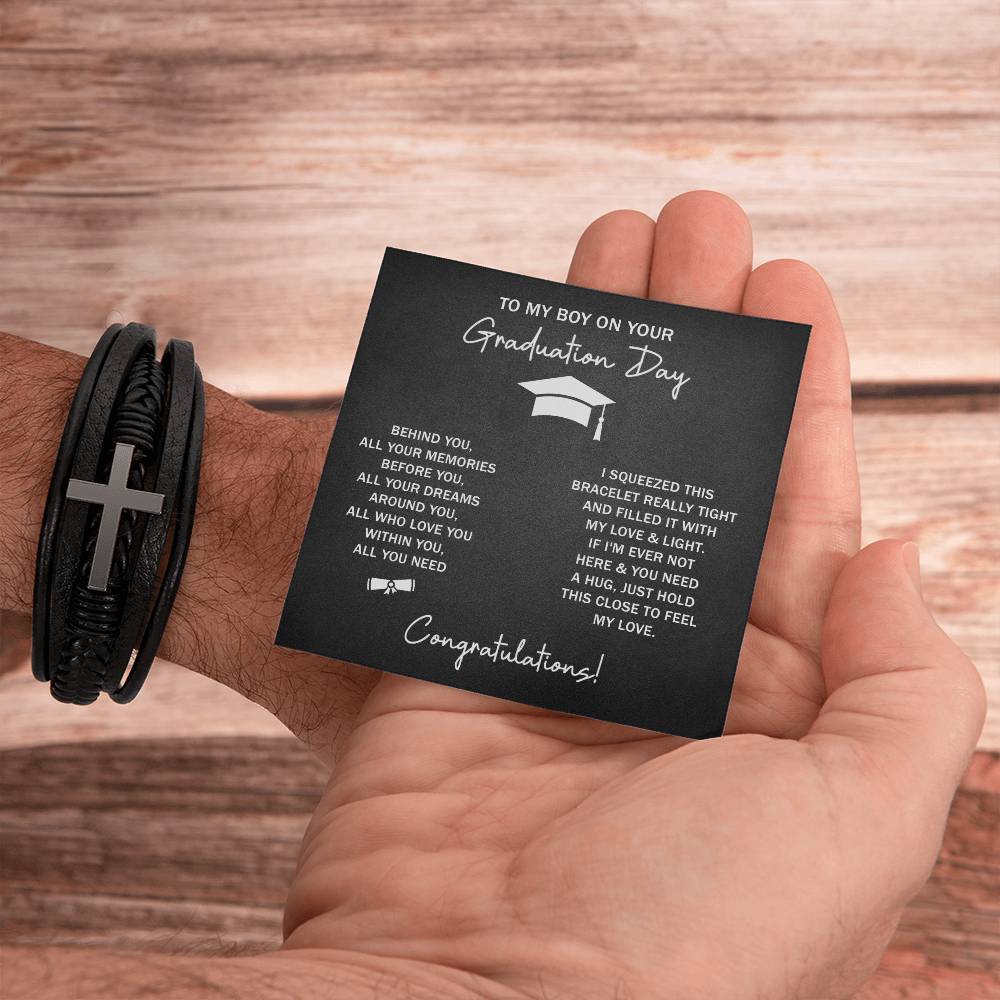 TO MY BOY GRADUATION DREAMS CROSS BRACELET