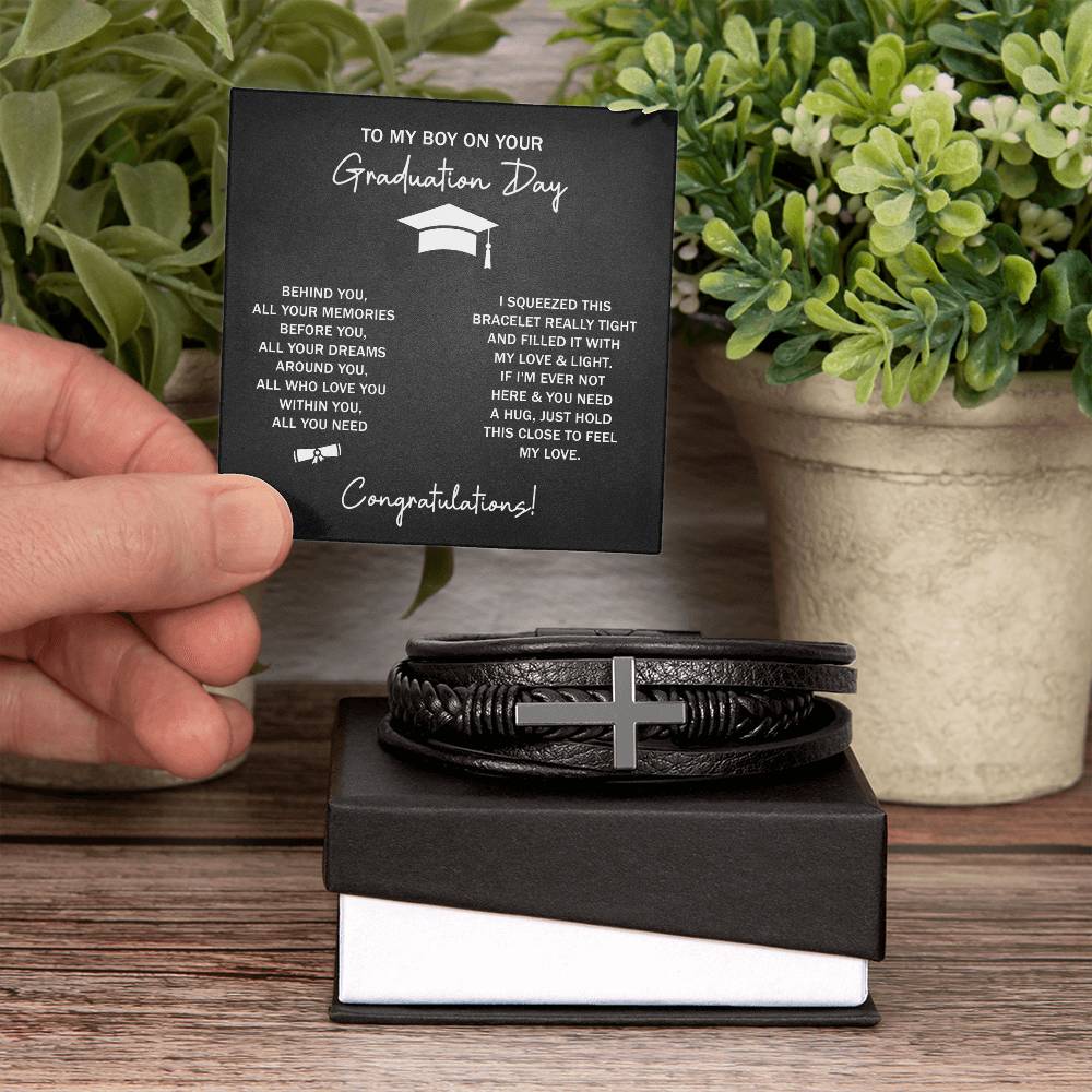 TO MY BOY GRADUATION DREAMS CROSS BRACELET