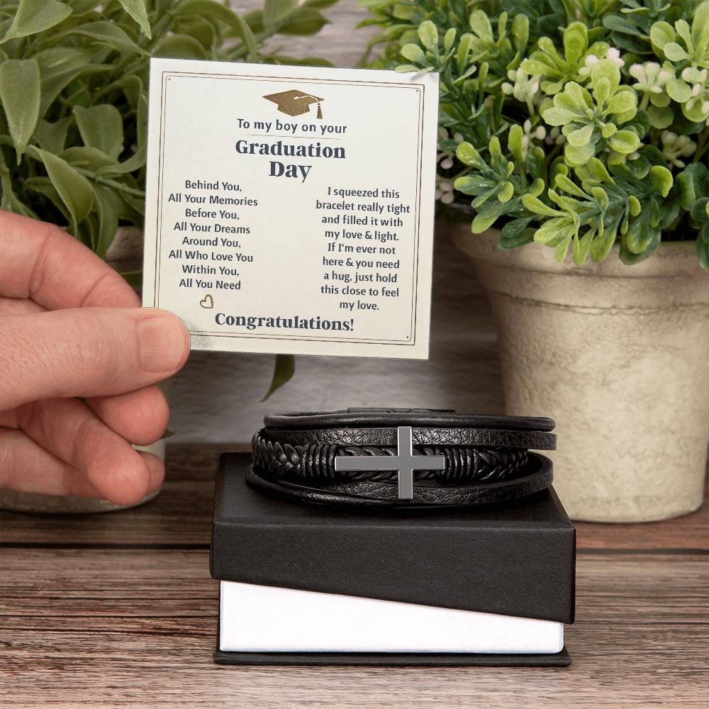 TO MY BOY GRADUATION MEMORIES CROSS BRACELET