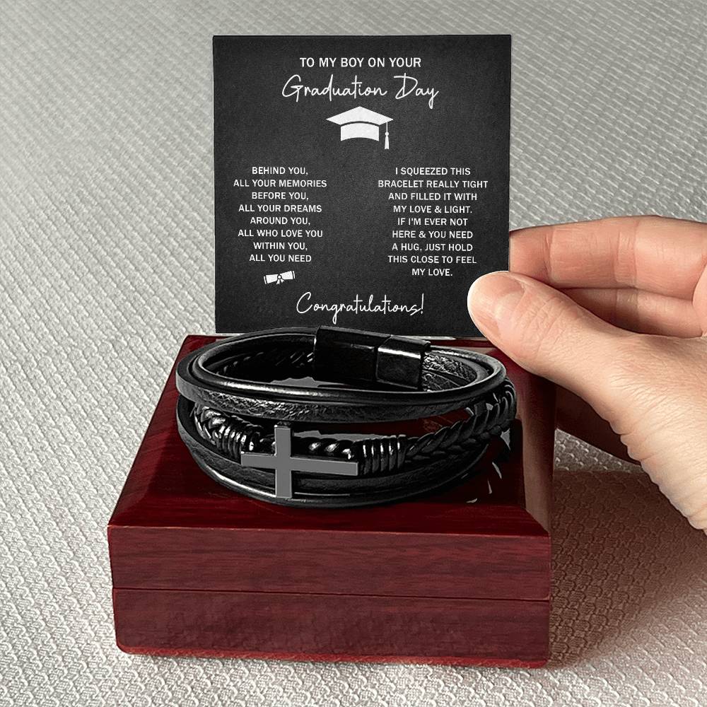 TO MY BOY GRADUATION DREAMS CROSS BRACELET