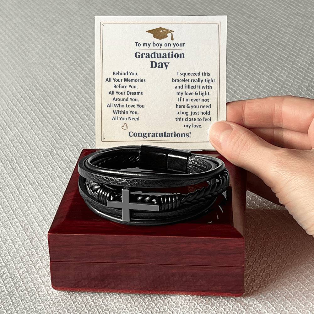 TO MY BOY GRADUATION MEMORIES CROSS BRACELET
