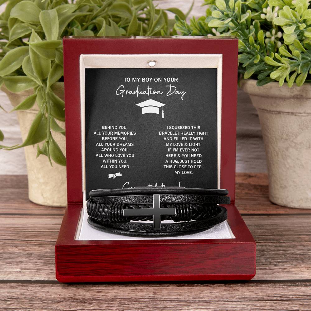 TO MY BOY GRADUATION DREAMS CROSS BRACELET