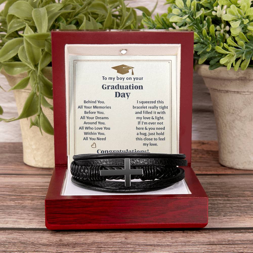TO MY BOY GRADUATION MEMORIES CROSS BRACELET