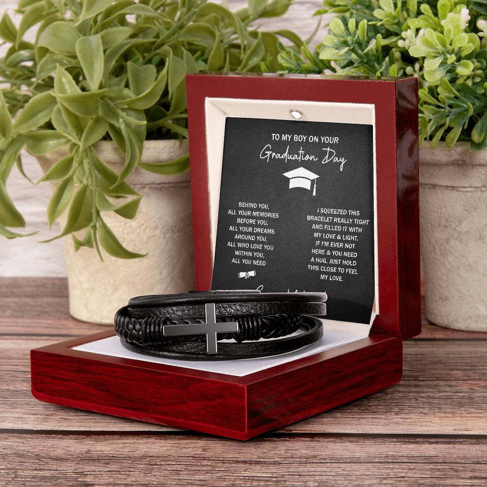 TO MY BOY GRADUATION DREAMS CROSS BRACELET