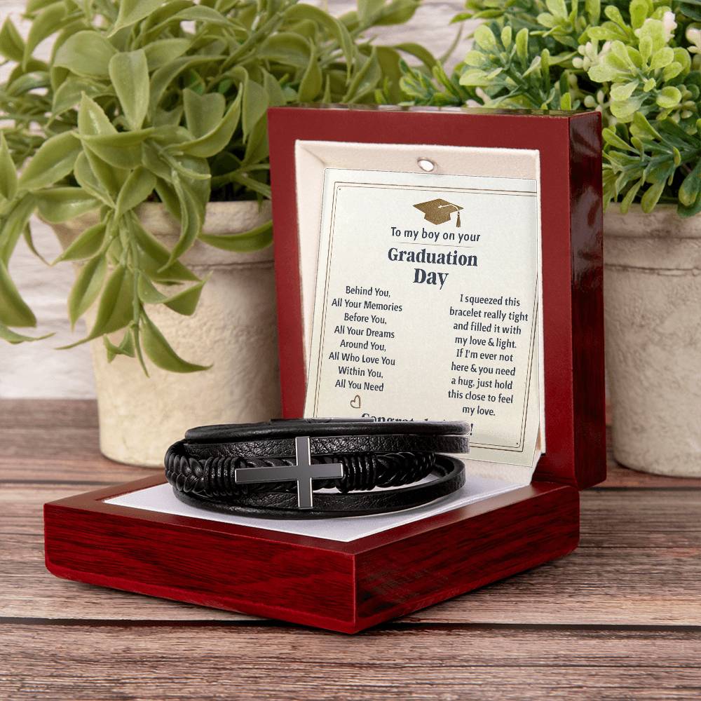TO MY BOY GRADUATION MEMORIES CROSS BRACELET