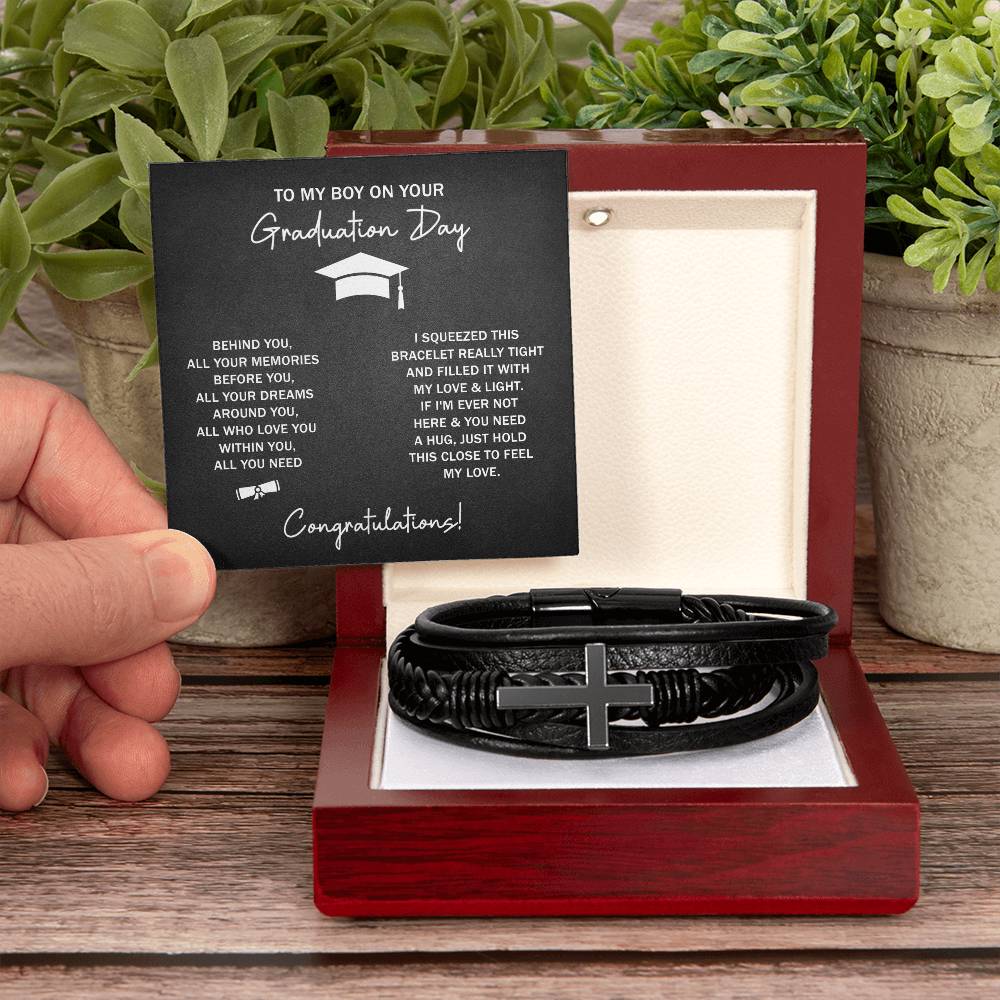 TO MY BOY GRADUATION DREAMS CROSS BRACELET