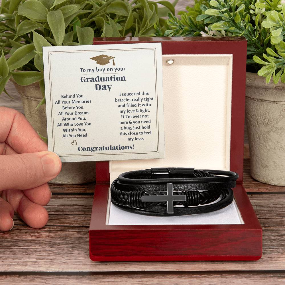 TO MY BOY GRADUATION MEMORIES CROSS BRACELET