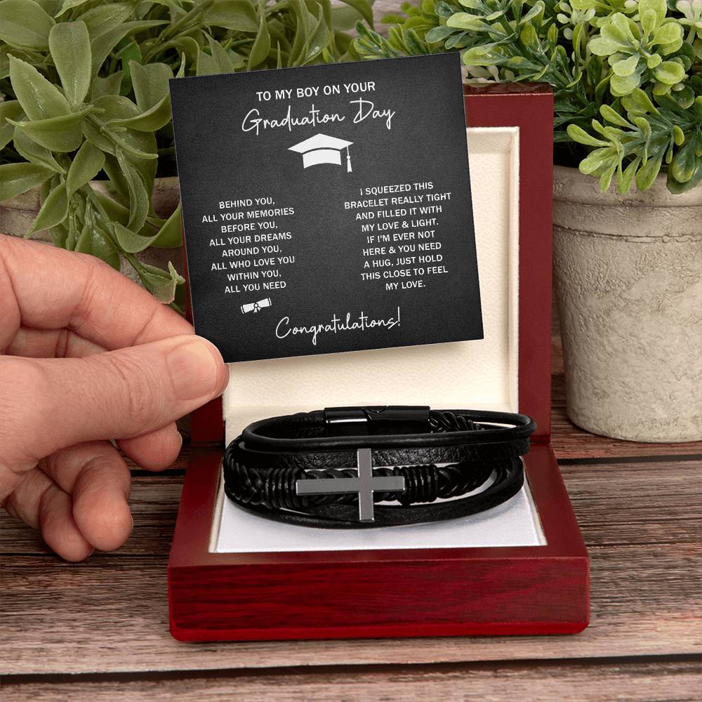 TO MY BOY GRADUATION DREAMS CROSS BRACELET