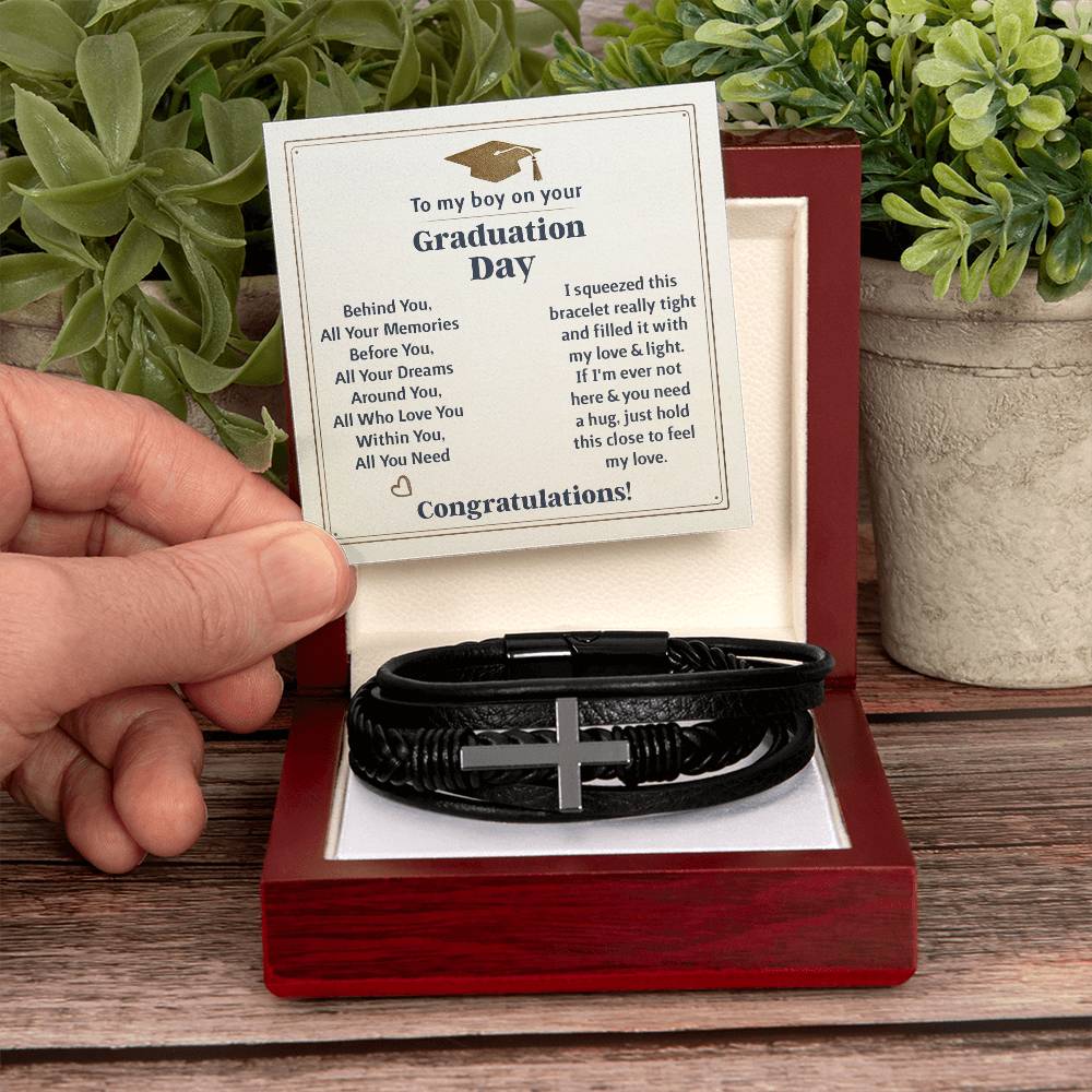 TO MY BOY GRADUATION MEMORIES CROSS BRACELET