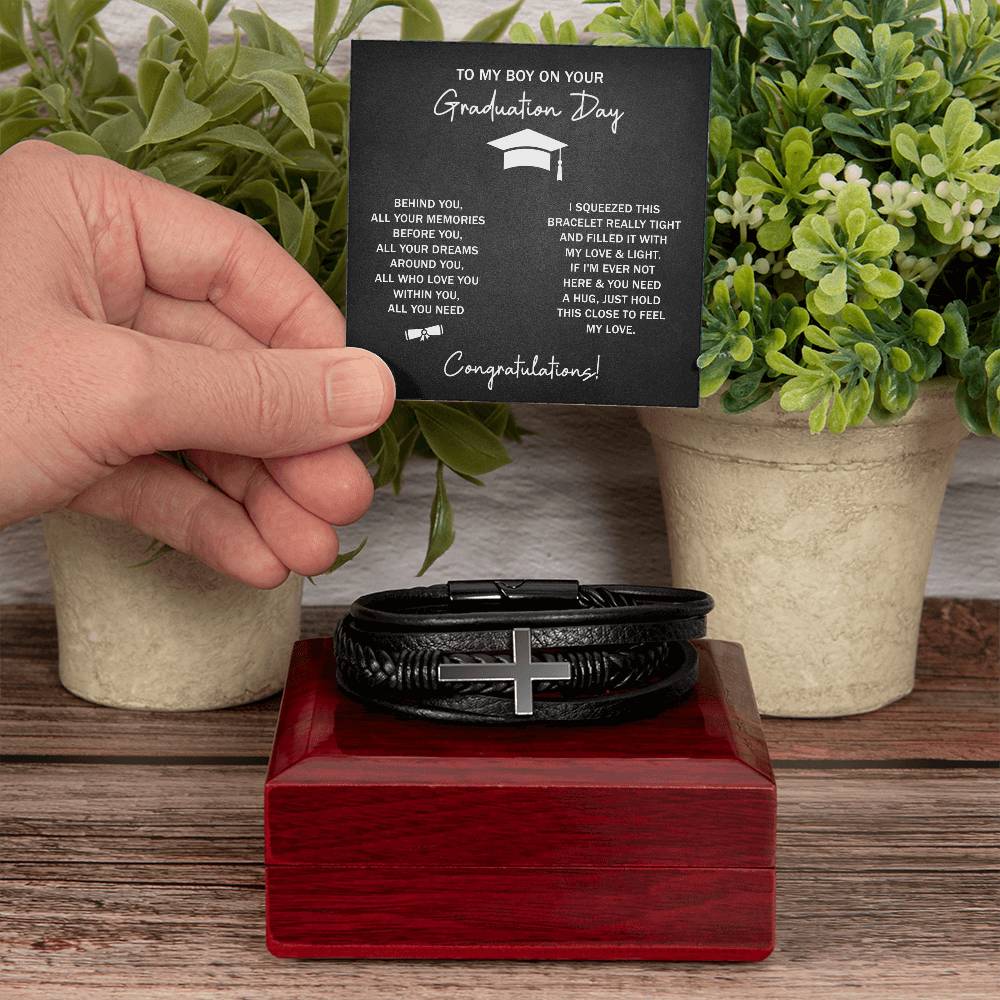 TO MY BOY GRADUATION DREAMS CROSS BRACELET