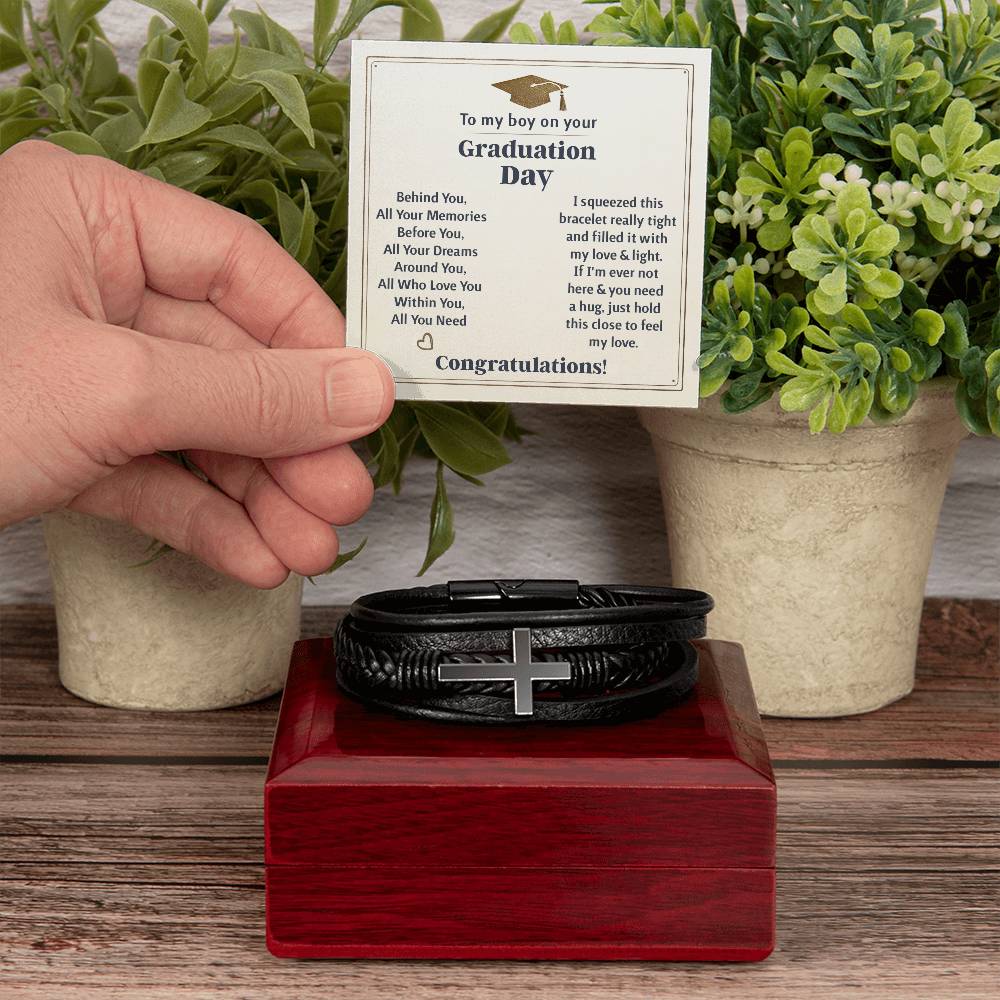 TO MY BOY GRADUATION MEMORIES CROSS BRACELET