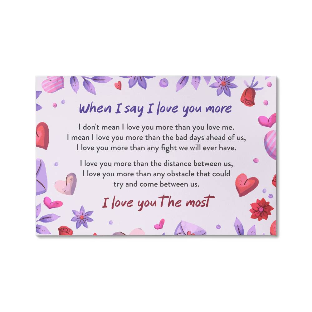 I LOVE YOU THE MOST GALLERY WRAPPED CANVA