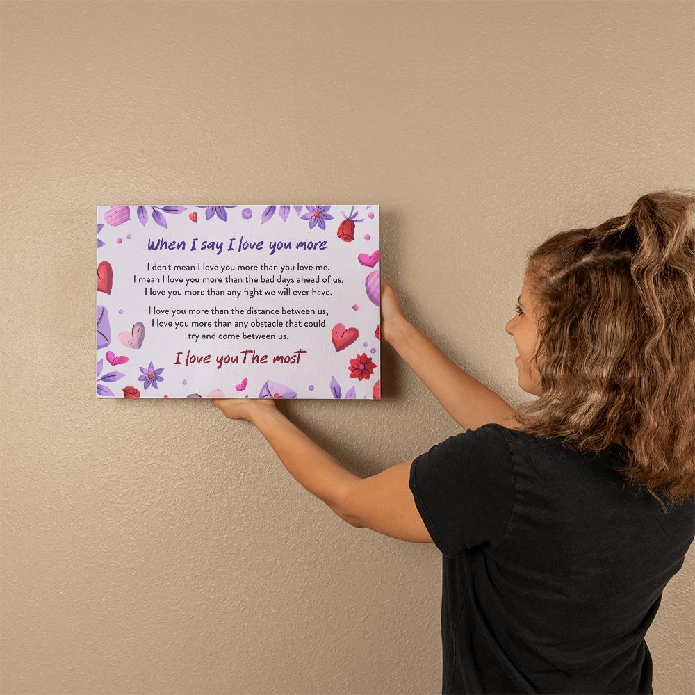I LOVE YOU THE MOST GALLERY WRAPPED CANVA