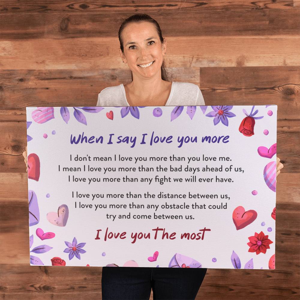 I LOVE YOU THE MOST GALLERY WRAPPED CANVA