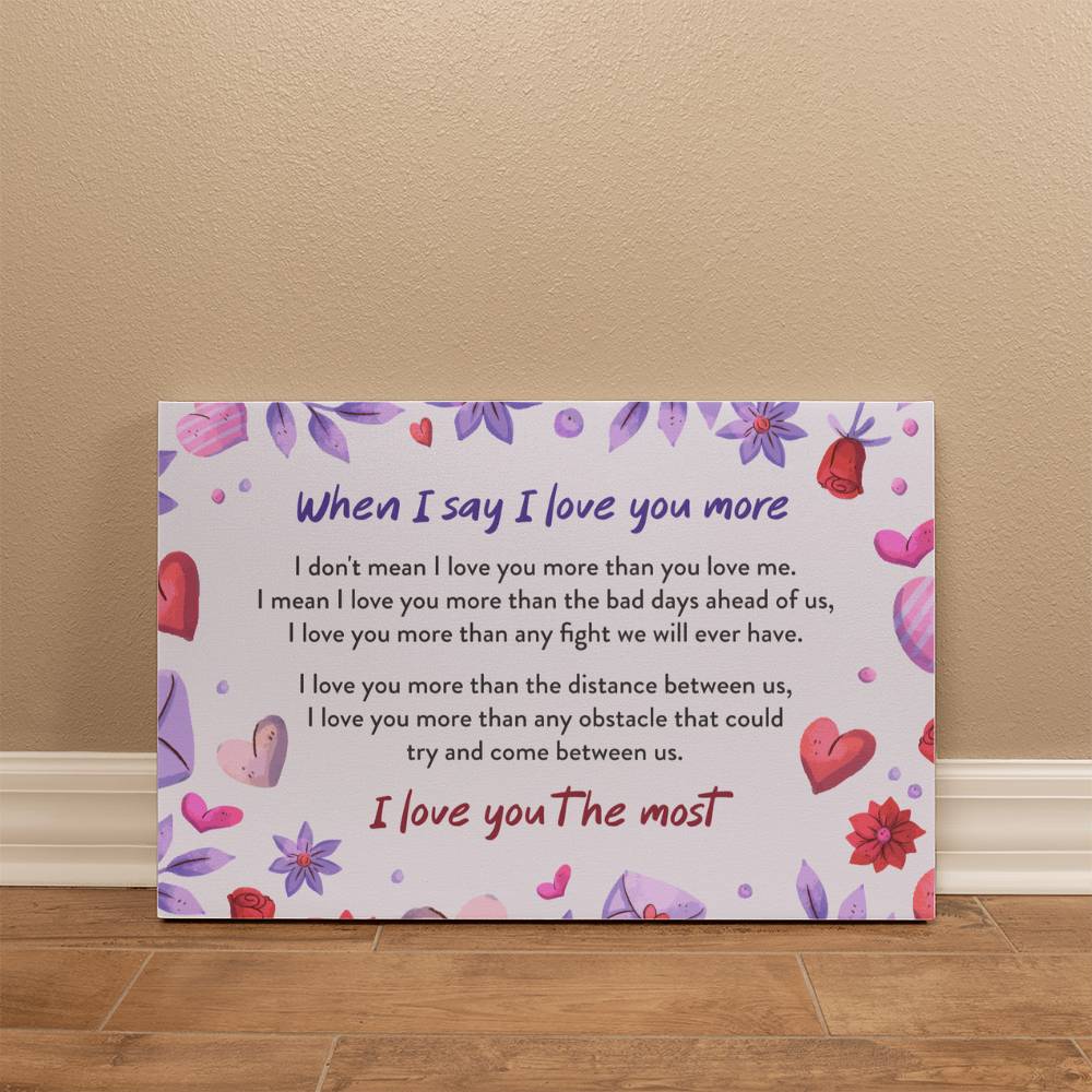 I LOVE YOU THE MOST GALLERY WRAPPED CANVA