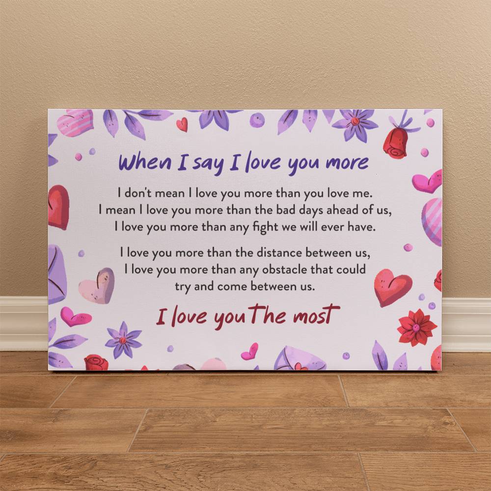 I LOVE YOU THE MOST GALLERY WRAPPED CANVA