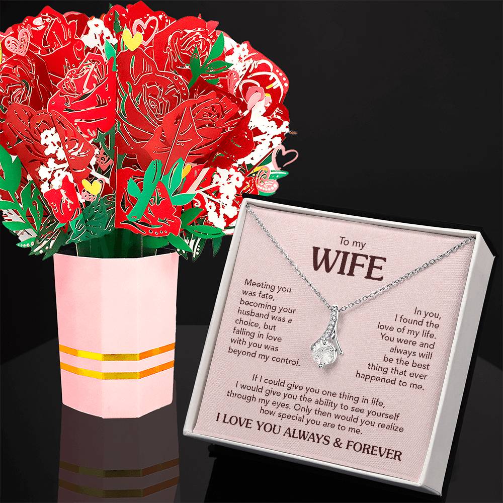 TO MY WIFE CHOICE ALLURING NECKLACE + FLOWER BOUQUET