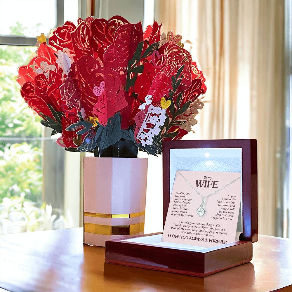 TO MY WIFE CHOICE ALLURING NECKLACE + FLOWER BOUQUET