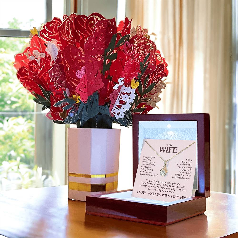 TO MY WIFE CHOICE ALLURING NECKLACE + FLOWER BOUQUET