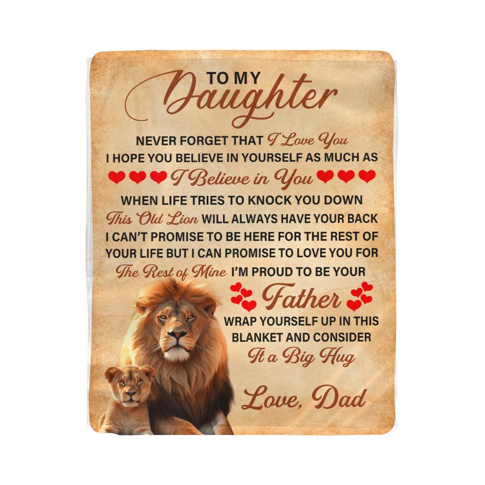 TO MY DAUGHTER THIS OLD LION SHERPA FLEECE BLANKET - 2