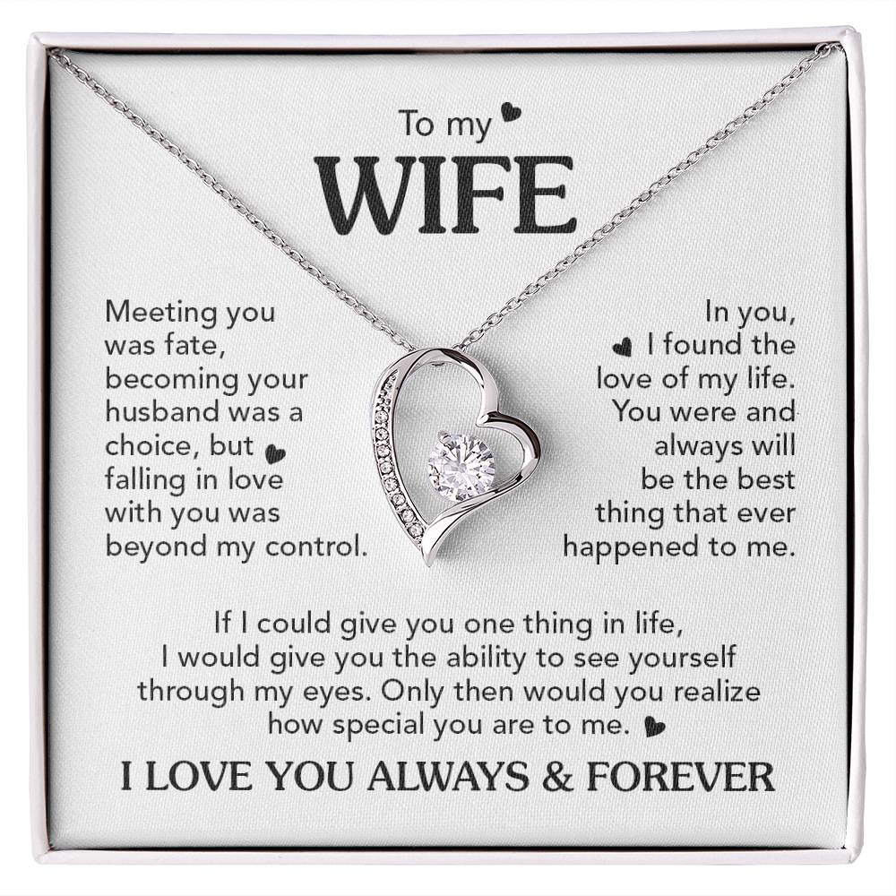 TO MY WIFE CHOICE FOREVE LOVE NECKLACE
