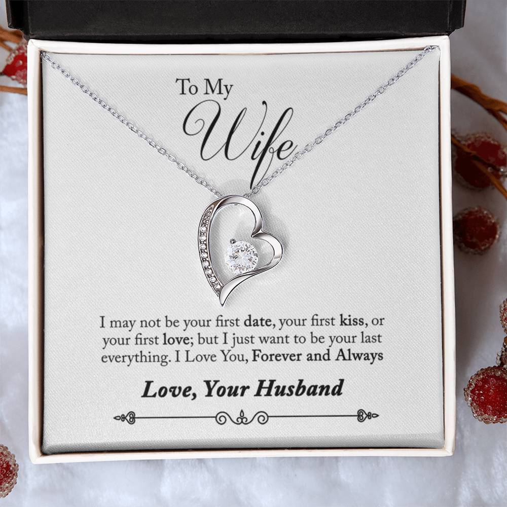 TO MY WIFE LAST EVERYTHING FOREVER LOVE NECKLACE GIFT SET