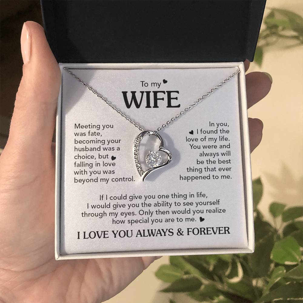 TO MY WIFE CHOICE FOREVE LOVE NECKLACE