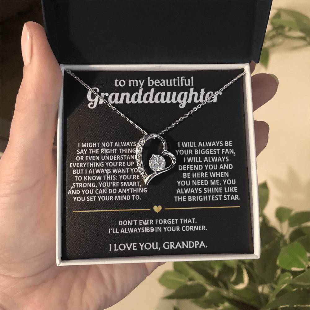 To My Wonderful Granddaughter, I'll always be in your corner.