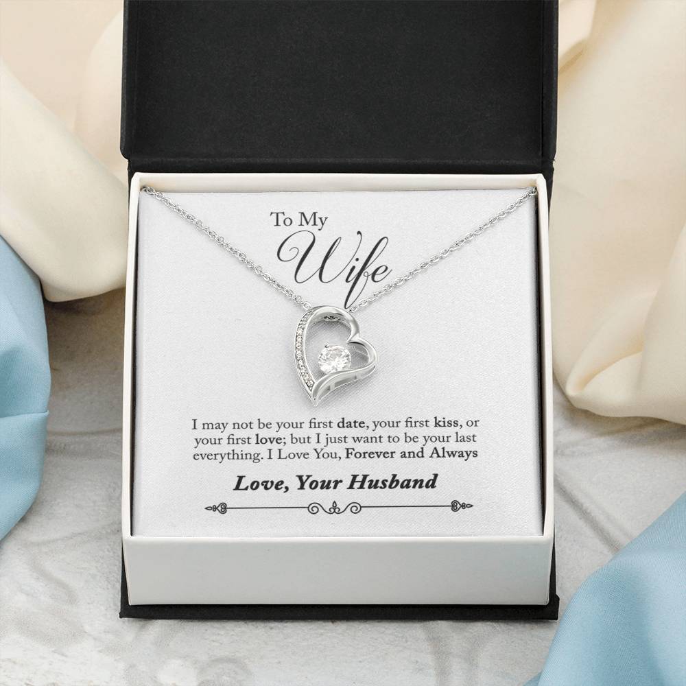 TO MY WIFE LAST EVERYTHING FOREVER LOVE NECKLACE GIFT SET