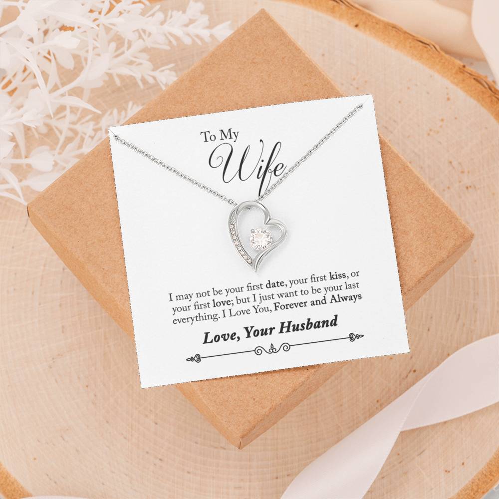 TO MY WIFE LAST EVERYTHING FOREVER LOVE NECKLACE GIFT SET