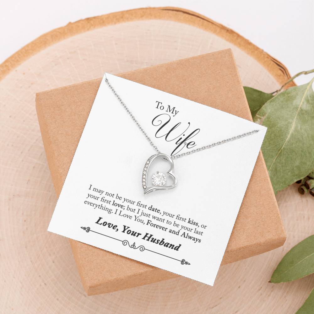 TO MY WIFE LAST EVERYTHING FOREVER LOVE NECKLACE GIFT SET