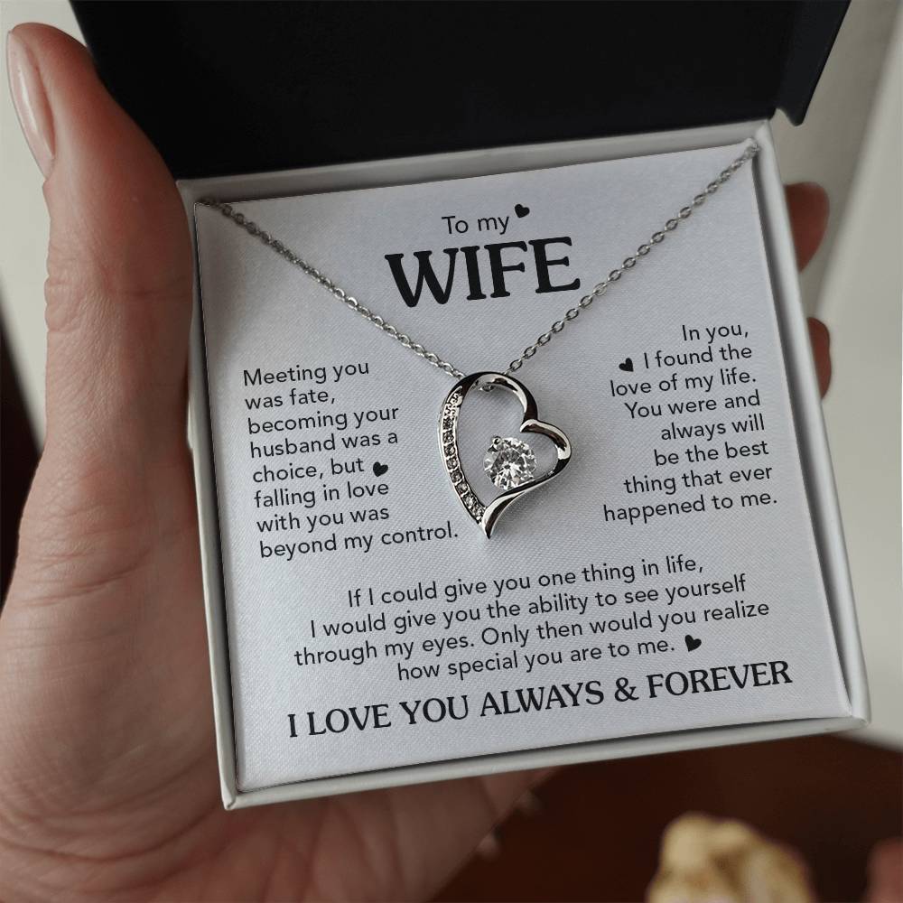 TO MY WIFE CHOICE FOREVE LOVE NECKLACE