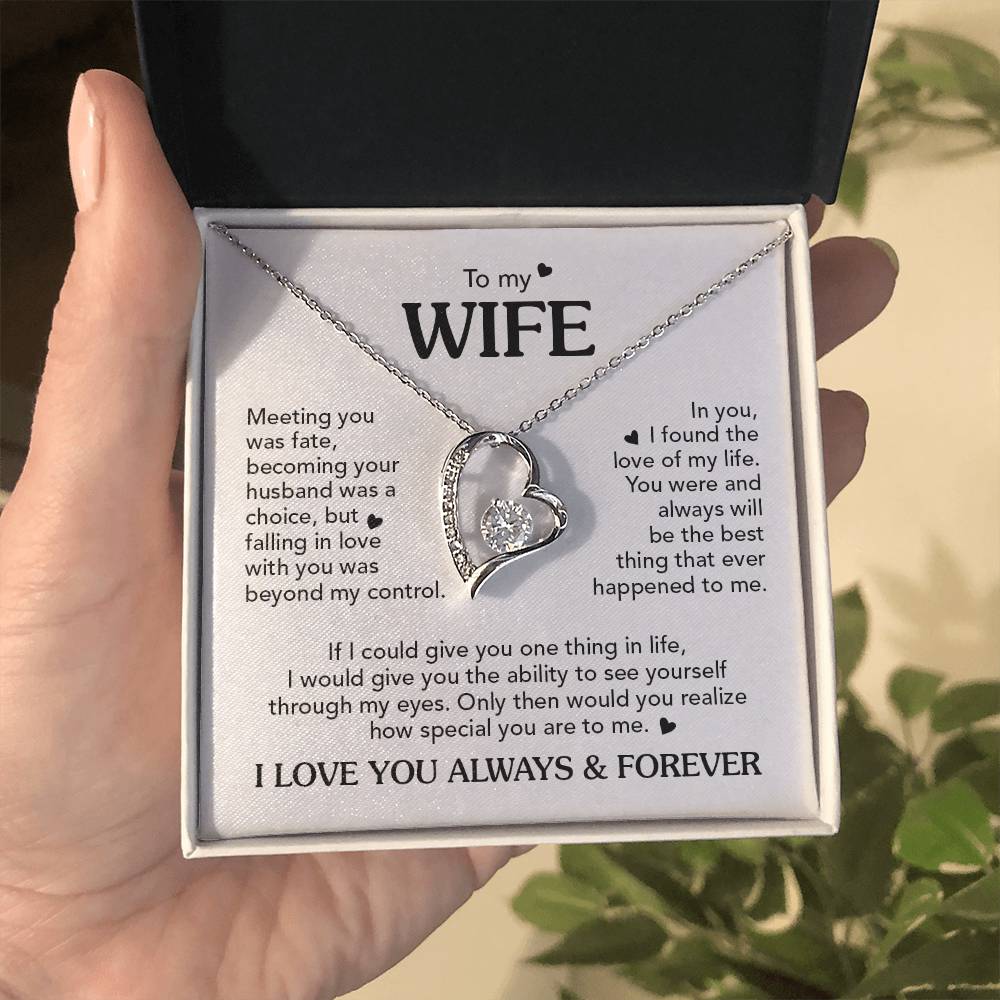 TO MY WIFE CHOICE FOREVE LOVE NECKLACE