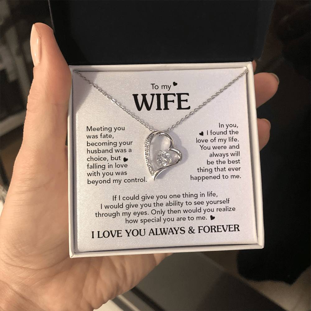 TO MY WIFE CHOICE FOREVE LOVE NECKLACE