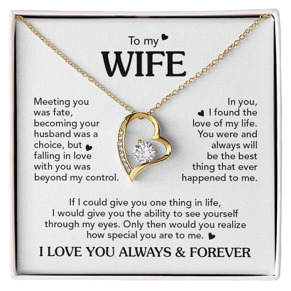 TO MY WIFE CHOICE FOREVE LOVE NECKLACE