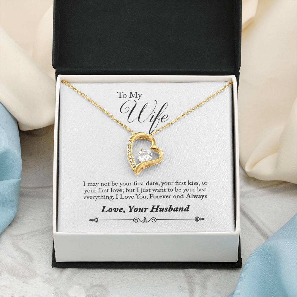 TO MY WIFE LAST EVERYTHING FOREVER LOVE NECKLACE GIFT SET