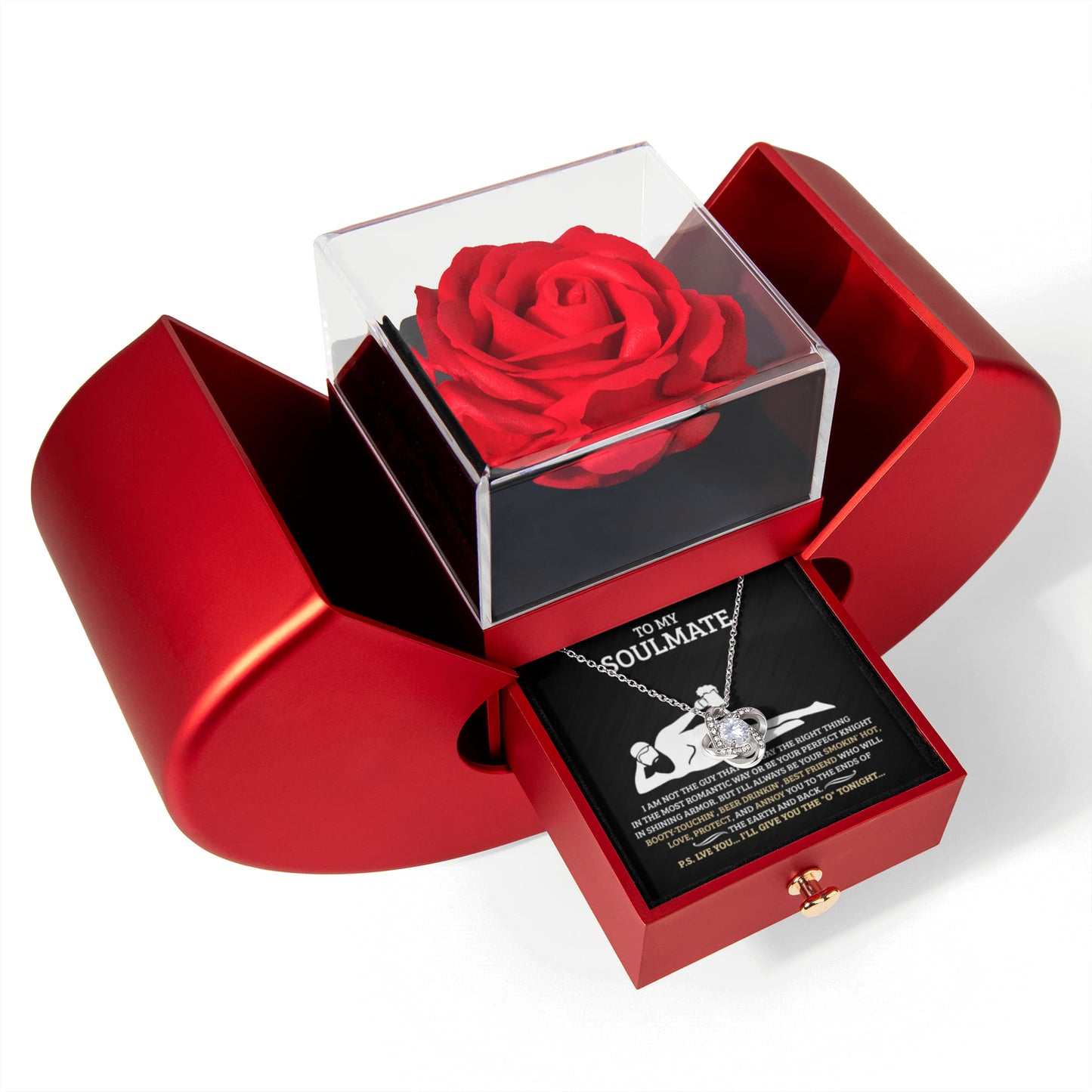 SOULMATE SMOKIN KNOT HEART ROSE BOX