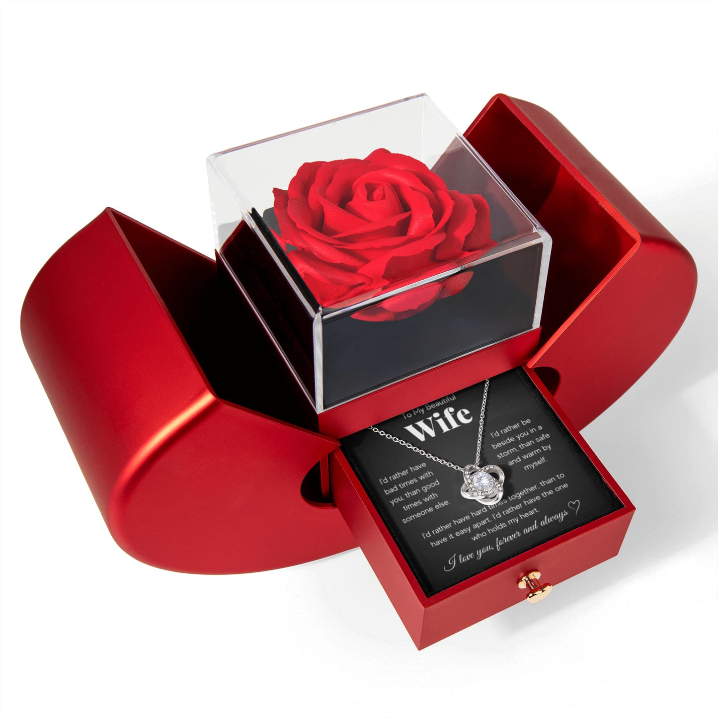 WIFE RATHER KNOT HEART ROSE BOX